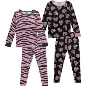 BTween 4-Piece Girls' Pajama Sets - Girls' Sleepwear, Long Sleeve Shirts, PJ Legging Pants - Graphic Pajamas for Girls