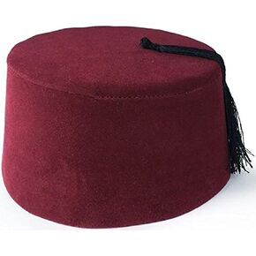 BAYKUL Dr. Who Turkish Shriner Fez Hat Felt, Arabian Moroccan Aladdin Abu Costume Tassel in Kuwait