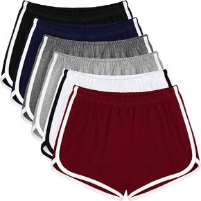 Apoway 6 Packs Dance Shorts Women Cotton Waistband Summer Sports Yoga Shorts for Women in Kuwait
