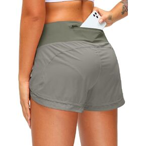 Women's Running Shorts High Waisted Quick-Dry 3 Inch Gym Workout Athletic Shorts for Women with Zipper Pocket in Saudi Arabia