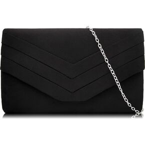 Milisente Evening Bag for Women, Suede Envelope Evening Purses Crossbody Shoulder Clutch Bag