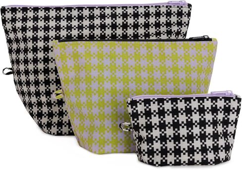 Go Pouch Set - Black Pistachio Pixel Gingham in Saudi Arabia