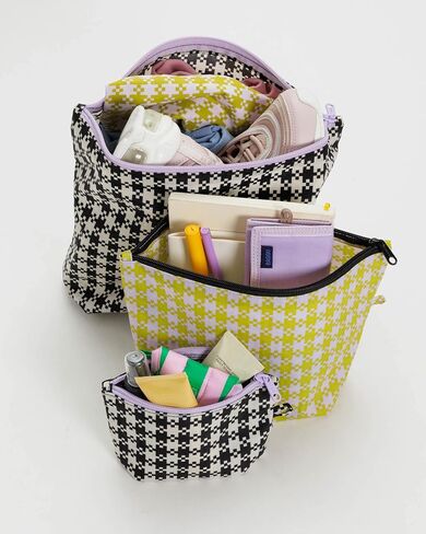 Go Pouch Set - Black Pistachio Pixel Gingham in Saudi Arabia
