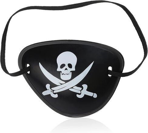 Beelittle Captain Pirate Costume Accessories Set Red Headband Pirate Skull Eye Patch Gold Earrring Necklace in Kuwait