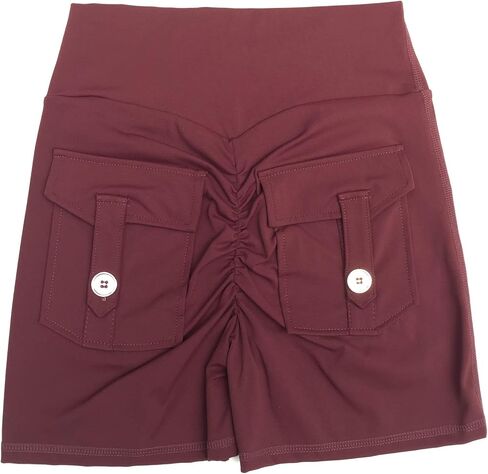 Danysu Women Pocket Shorts Cross High Waist Scrunch Butt Booty Workout Lifting Athletic Gym Bottoms in Saudi Arabia