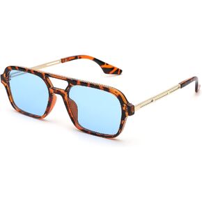 نظارات شمسية Pro Acme Vintage 70s Flat Pilot Aviator للنساء والرجال، نظارات مستطيلة للحماية من الأشعة فوق البنفسجية 400