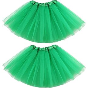 2 Pack Girl Tutus Classic Elastic 3 or 4 Layered Tulle Skirt Tutu for Toddler Girl,2-8Years