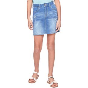 YMI Girls High-Rise Essential Denim Skirt