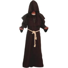 GOLDSTITCH Friar Medieval Hooded Monk Renaissance Priest Robe Costume Cosplay