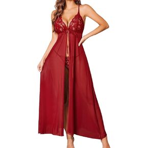 Avidlove ملابس داخلية نسائية دانتيل بيبي دول فتحة عالية ماكسي طويل فستان الأمومة لالتقاط الصور in Kuwait