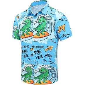 Simmashah Mens Hawaiian Shirt, Short Sleeves Button Down Beach Clothing, Unisex Summer Flamingos Casual Aloha Floral Shirts