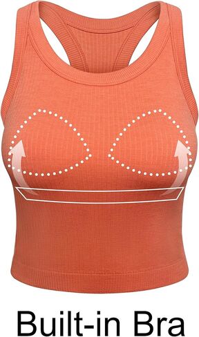 قميص OYS نسائي مكون من قطعتين أساسي بدون أكمام بدون أكمام ومضلع للتمرين in Kuwait