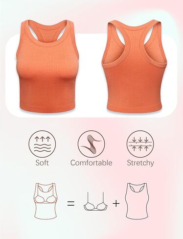 قميص OYS نسائي مكون من قطعتين أساسي بدون أكمام بدون أكمام ومضلع للتمرين in Kuwait