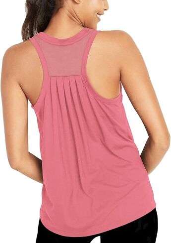 Bestisun Workout Tops for Women Loose fit Racerback Tank Tops Yoga Running Shirts Dance Tops in Saudi Arabia