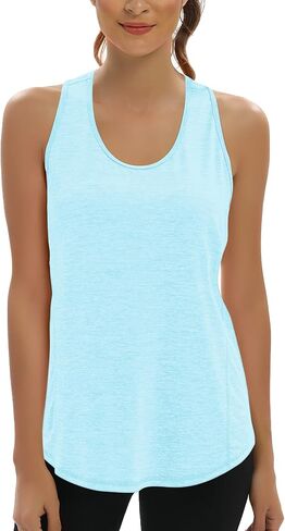 Aeuui Workout Tops for Women Racerback Tank Tops Open Back Yoga Athletic Running Shirts Sleeveless Gym Clothes in Kuwait