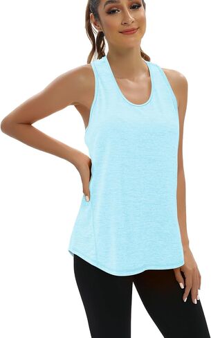 Aeuui Workout Tops for Women Racerback Tank Tops Open Back Yoga Athletic Running Shirts Sleeveless Gym Clothes in Kuwait