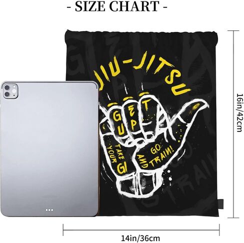 Kiaonda Jiu-Jitsu Go Train Drawstring Backpacks Sport Storage Goodie Cinch Bag Gym Bags One Size in Saudi Arabia