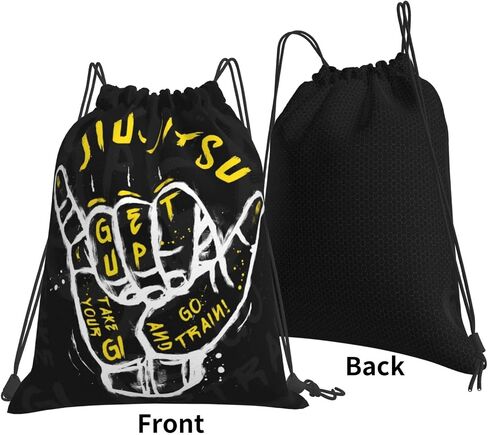 Kiaonda Jiu-Jitsu Go Train Drawstring Backpacks Sport Storage Goodie Cinch Bag Gym Bags One Size in Saudi Arabia