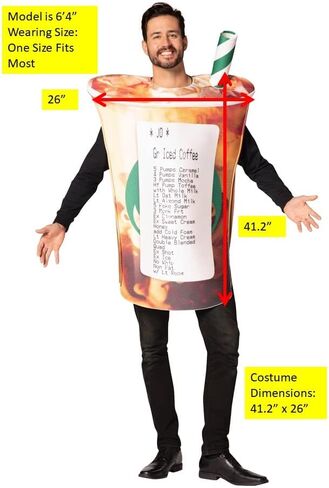 زي كابوس كوفي كب من باريستاز كابوس لجافا جو للحفلات التنكرية المضحكة، مقاس واحد للبالغين in Kuwait