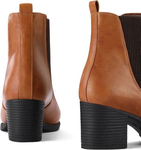 COASIS Women's Chelsea Boots Chunky Heel Slip On Ankle Booties with Elastic Sided in Saudi Arabia