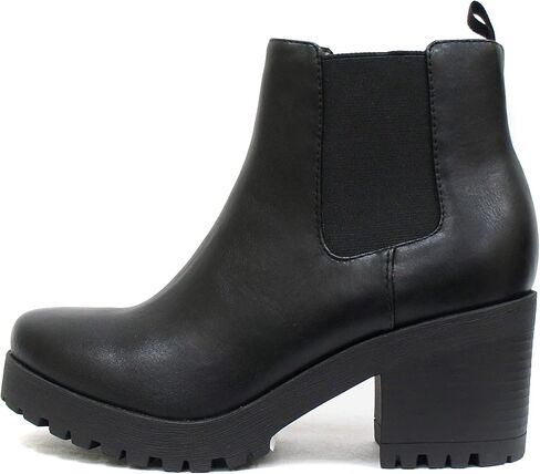 Soda Top Shoes Jaber Ankle Boot W Lug Sole Elastic Gore and Chunky Heel in Saudi Arabia