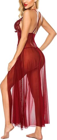 Avidlove ملابس داخلية نسائية دانتيل بيبي دول فتحة عالية ماكسي طويل فستان الأمومة لالتقاط الصور in Kuwait