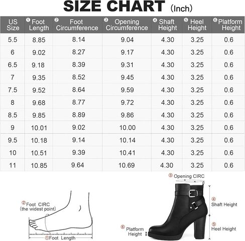 mysoft Women's Ankle Boots Chunky Stacked Heel Zipper Booties - Available in Wide Sizes in Saudi Arabia