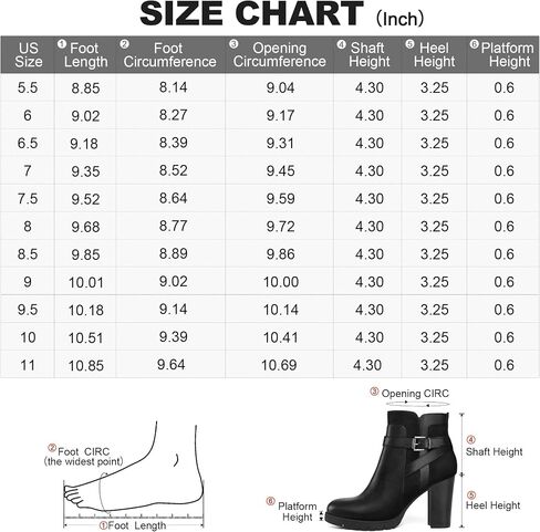 mysoft Women's Ankle Boots Chunky Stacked Heel Zipper Booties - Available in Wide Sizes in Saudi Arabia