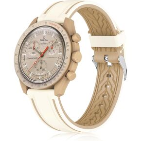 سوار بديل من السيليكون الناعم 20 ملم متوافق مع ساعة مون سواتش من فارلويا، متوافق مع ساعة اوميغا اكس سواتش مونسواتش سبيدماستر/رولكس/سيكو للنساء والرجال in Kuwait