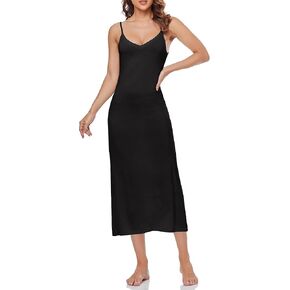 Women's Long Full Slip for Under Dresses V Neck Nightgown Sexy Cami Dress in Saudi Arabia
