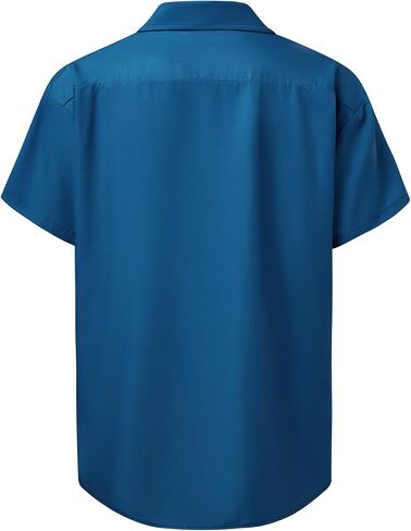 Hardaddy Men's Gongfu Rooster Chest Pocket Printed Short Sleeve Button Down Summer Casual Shirt in Saudi Arabia