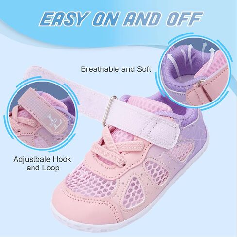 L-RUN Toddler Sneakers Boys Girls Barefoot Summer Walking Shoes Toddler Boy Tennis Shoes Mesh Lightweight in Kuwait