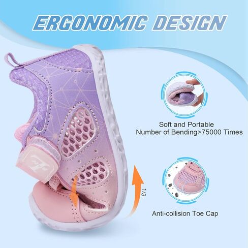 L-RUN Toddler Sneakers Boys Girls Barefoot Summer Walking Shoes Toddler Boy Tennis Shoes Mesh Lightweight in Kuwait