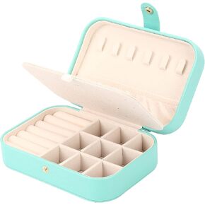 Small Jewelry Box Necklace Ring Storage Organizer Mini Jewelry case Double Layer Travel Jewelry Organizer for Women Girls Gift/Black in Saudi Arabia