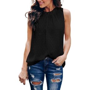 Dokotoo Womens Casual Sleeveless Shirts Halter Neck Leopard Print Tank Top and Blouses