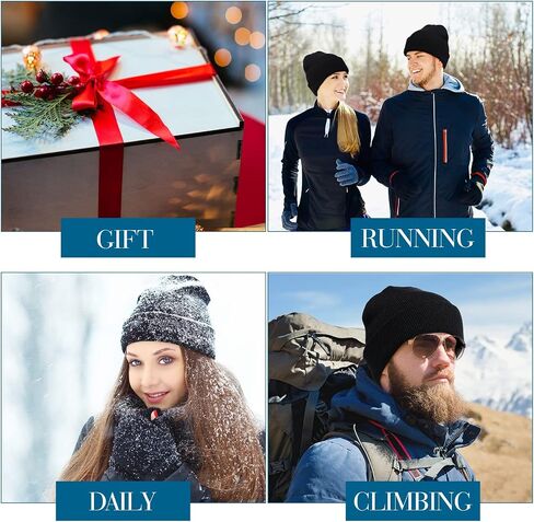 Yahenda 50 Pack Winter Beanies Bulk for Men Women, Warm Knitted Beanie Hats Black Cuffed Unisex Fisherman Skull Cap Rolled Up Edge in Saudi Arabia