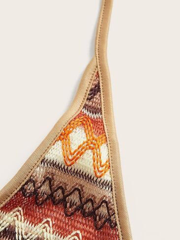 SOLY HUX Women's Boho Y2K Halter Top Chevron Print Backless Club Top Sexy Cami Crop Top for Women in Kuwait