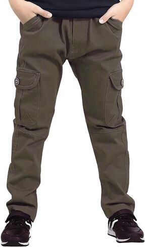 سراويل CAMLAKEE للأولاد قابلة للسحب للأطفال من نسيج قطني مضلع للركض in Kuwait