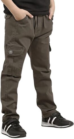 سراويل CAMLAKEE للأولاد قابلة للسحب للأطفال من نسيج قطني مضلع للركض in Kuwait