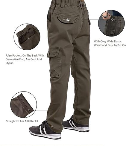 سراويل CAMLAKEE للأولاد قابلة للسحب للأطفال من نسيج قطني مضلع للركض in Kuwait