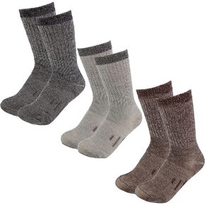 DG Hill Merino Wool Socks for Men Women - 3 or 6 Pairs 80% Wool - Hiking Socks Warm Socks Crew Style Thermal Moisture Wicking in Kuwait