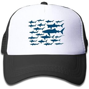 Ocean Shark Floral Sea Fish Youth Adjustable Mesh Hats Baseball Trucker Cap for Boys and Girls in Saudi Arabia