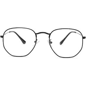 Pro Acme Hexagonal Non-Prescription Glasses Frame for Women Men Designer Square Round Metal Clear Lens Eyeglasses in Kuwait