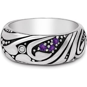 DEVATA Gold or Rhodium Plated Sterling Silver 925 – Eternity, Band Ring for Women – Heart, Knot, Clover, Infinity, Mariner, Cable, Curb, Cuban, Figaro, Daisy, Rope, Ribbed, Dome in Saudi Arabia
