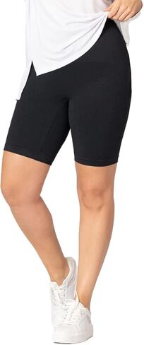 SHAPERMINT شورت طويل أسود كاجوال بخصر متوسط ​​للنساء - مقاس صغير إلى مقاس كبير in Kuwait