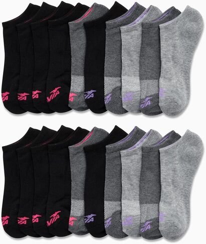Avia Women's Athletic Performance Cushioned No-Show Low Cut Ankle Socks (20 Pack) in Kuwait