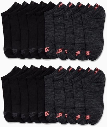 Avia Women's Athletic Performance Cushioned No-Show Low Cut Ankle Socks (20 Pack) in Kuwait