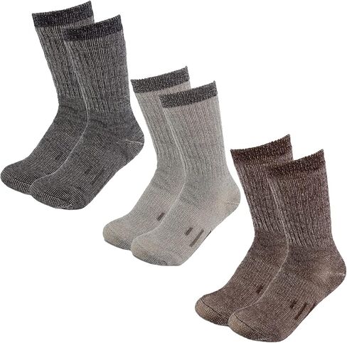 DG Hill Merino Wool Socks for Men Women - 3 or 6 Pairs 80% Wool - Hiking Socks Warm Socks Crew Style Thermal Moisture Wicking in Kuwait