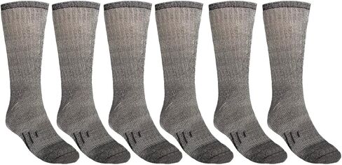 DG Hill Merino Wool Socks for Men Women - 3 or 6 Pairs 80% Wool - Hiking Socks Warm Socks Crew Style Thermal Moisture Wicking in Kuwait