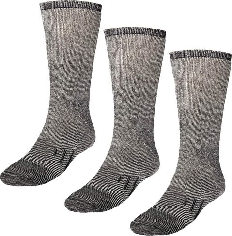 DG Hill Merino Wool Socks for Men Women - 3 or 6 Pairs 80% Wool - Hiking Socks Warm Socks Crew Style Thermal Moisture Wicking in Kuwait